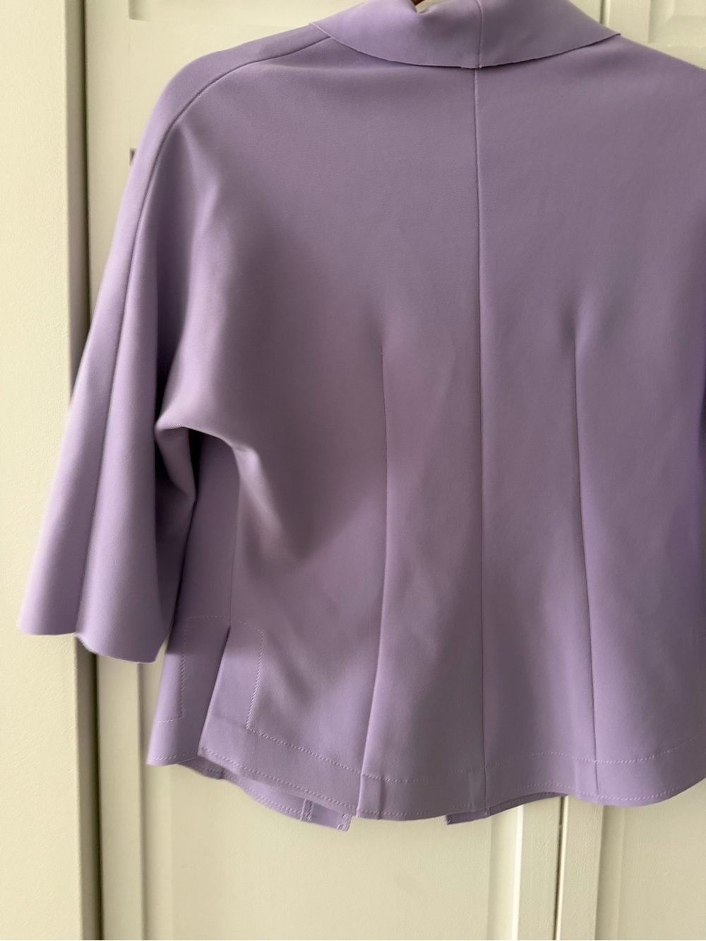 Vintage Barbeau Lilac Lavender Cropped Structured Blazer Jacket Pastel M - Picture 9 of 10